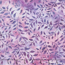 Enchanted Flutter Batiks - Butterfly & Leaves Multi Purple Yardage