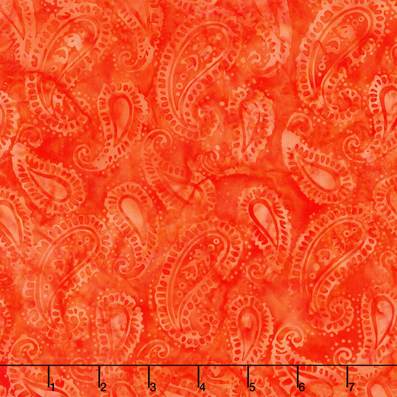 Paisley Pop Batiks - Paisley Orange Pumpkin Yardage