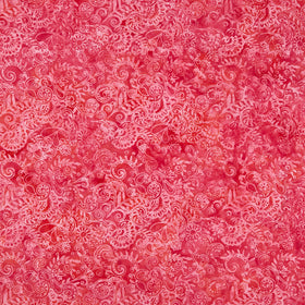 Paisley Pop Batiks - Floral Paisley Multi Pink Red Yardage
