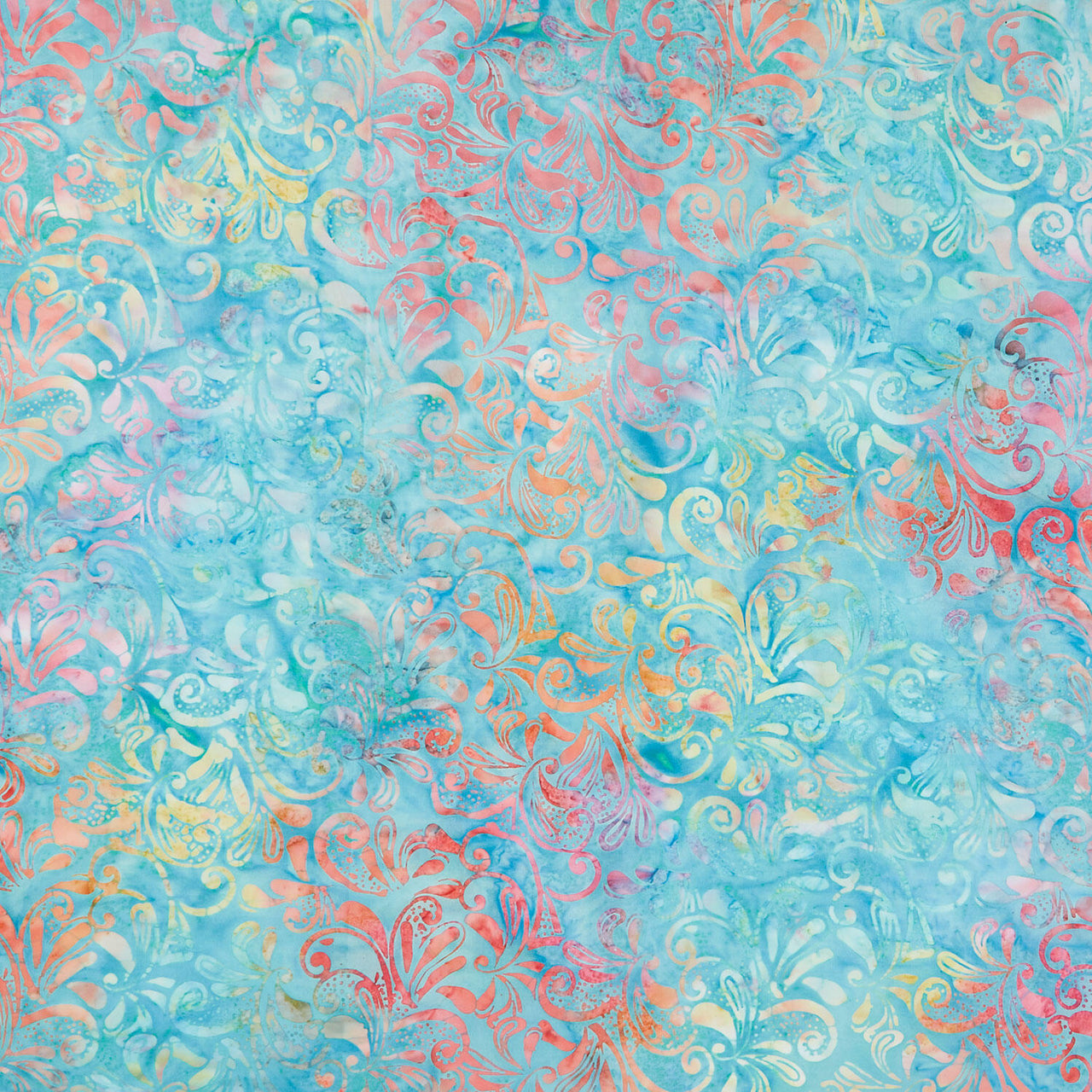 Paisley Pop Batiks - Large Paisley Swirl Green Yardage
