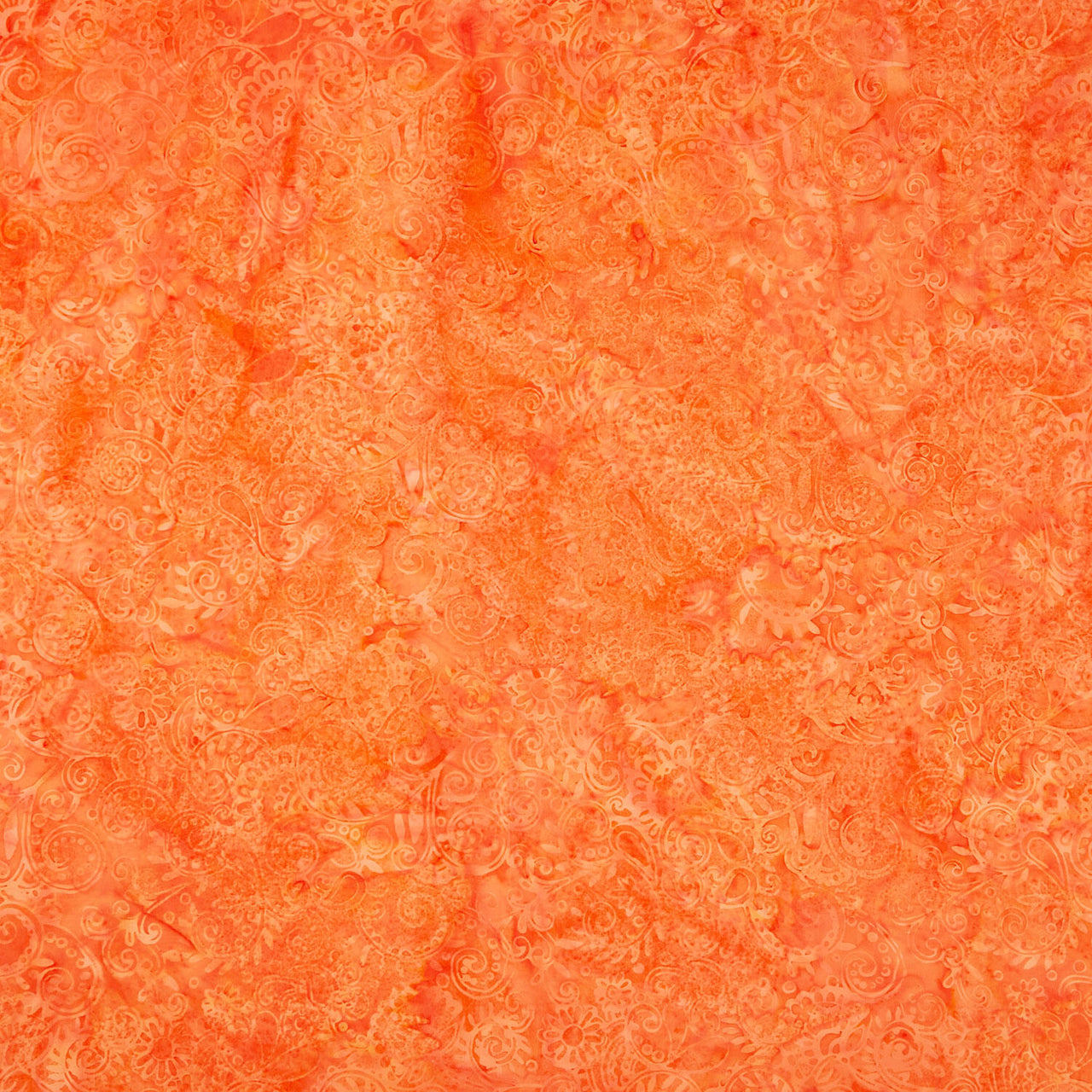 Paisley Pop Batiks - Floral Paisley Orange Tiger Yardage