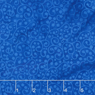 Paisley Pop Batiks - Dot Swirl Blue Harbor Yardage