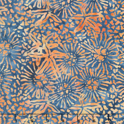 Starry Seas Batiks - Starfish Marine Orange Yardage