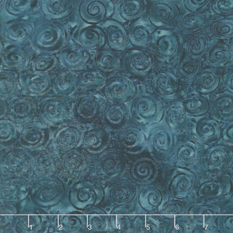 Starry Seas Batiks - Spiral Blue Midnight Blue Yardage