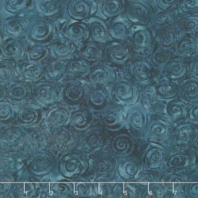 Starry Seas Batiks - Spiral Blue Midnight Blue Yardage