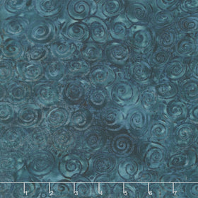 Starry Seas Batiks - Spiral Blue Midnight Blue Yardage
