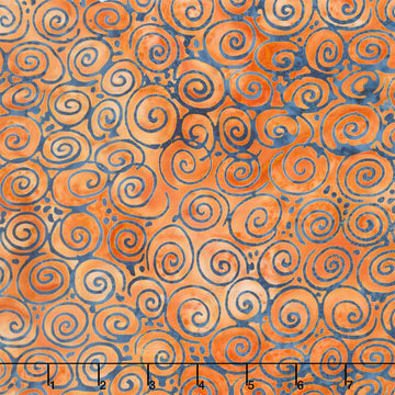 Starry Seas Batiks - Spiral Orange Cheddar Yardage