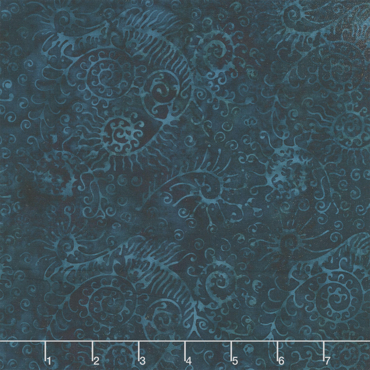 Starry Seas Batiks - Sea Weed Midnight Blue Yardage