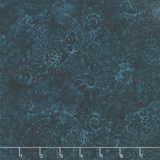 Starry Seas Batiks - Sea Weed Midnight Blue Yardage