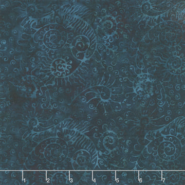 Starry Seas Batiks - Sea Weed Midnight Blue Yardage