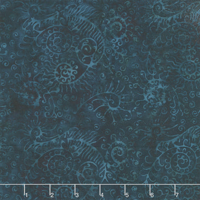 Starry Seas Batiks - Sea Weed Midnight Blue Yardage
