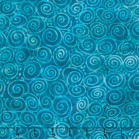 Starry Seas Batiks - Spiral Teal Yardage