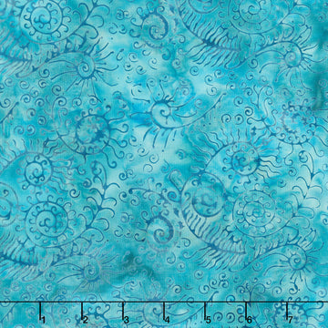 Starry Seas Batiks - Sea Weed Teal Malibu Yardage