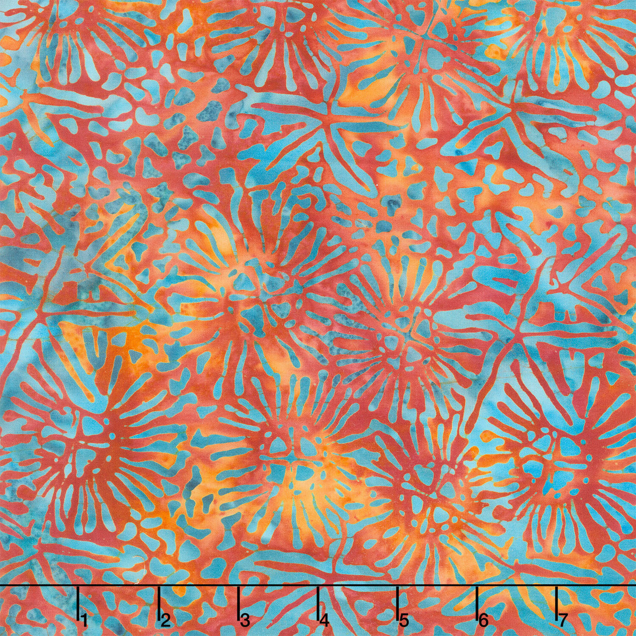 Starry Seas Batiks - Starfish Marine Orange Cheddar Yardage