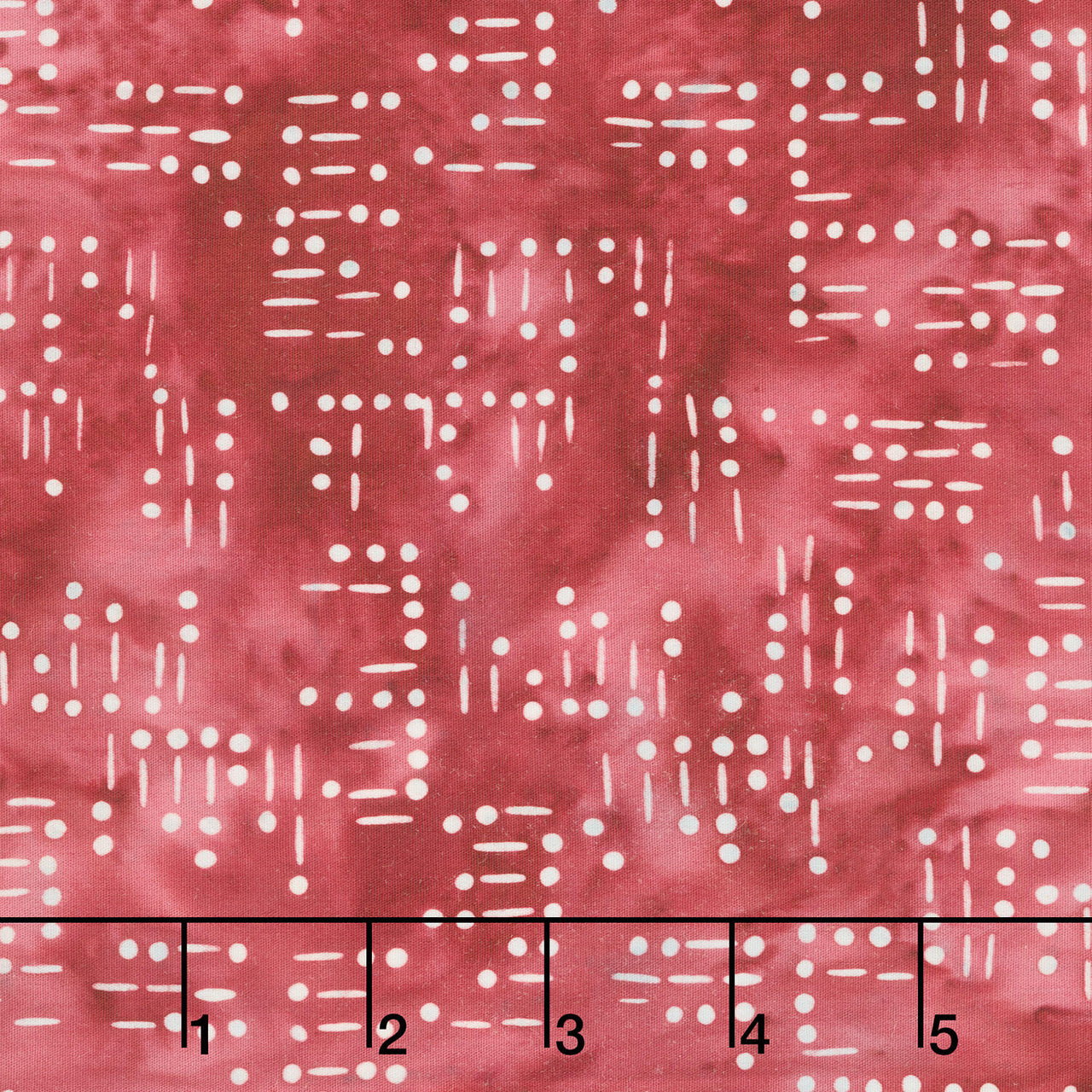 Missing You Batiks - Morse Code Words Red Mulberry Yardage