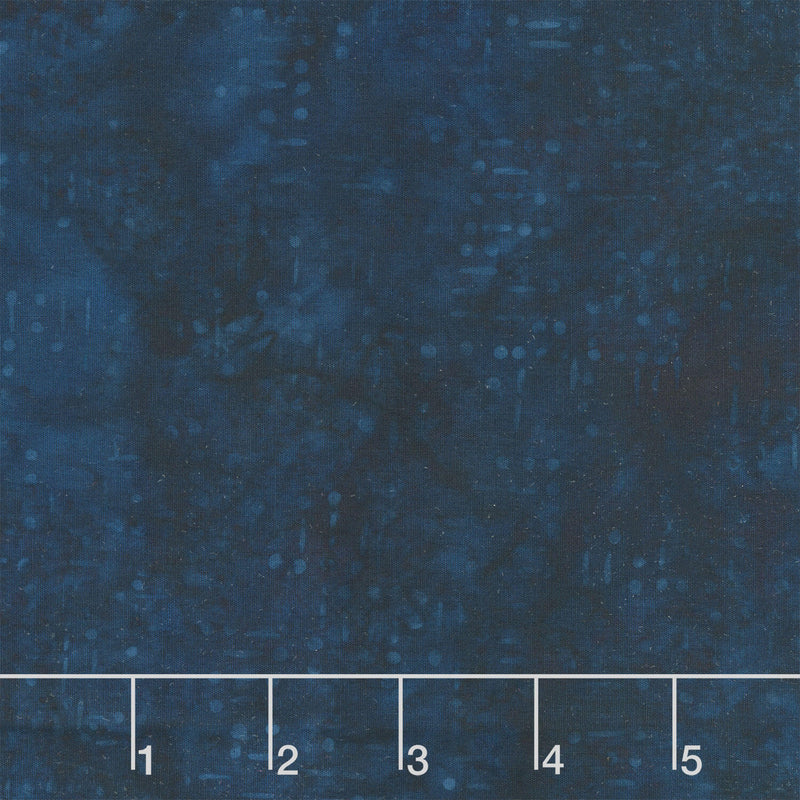 Missing You Batiks - Morse Code Words Blue Storm Yardage