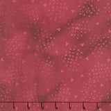 Missing You Batiks - Cross Stitch Hearts Red Burgundy Yardage