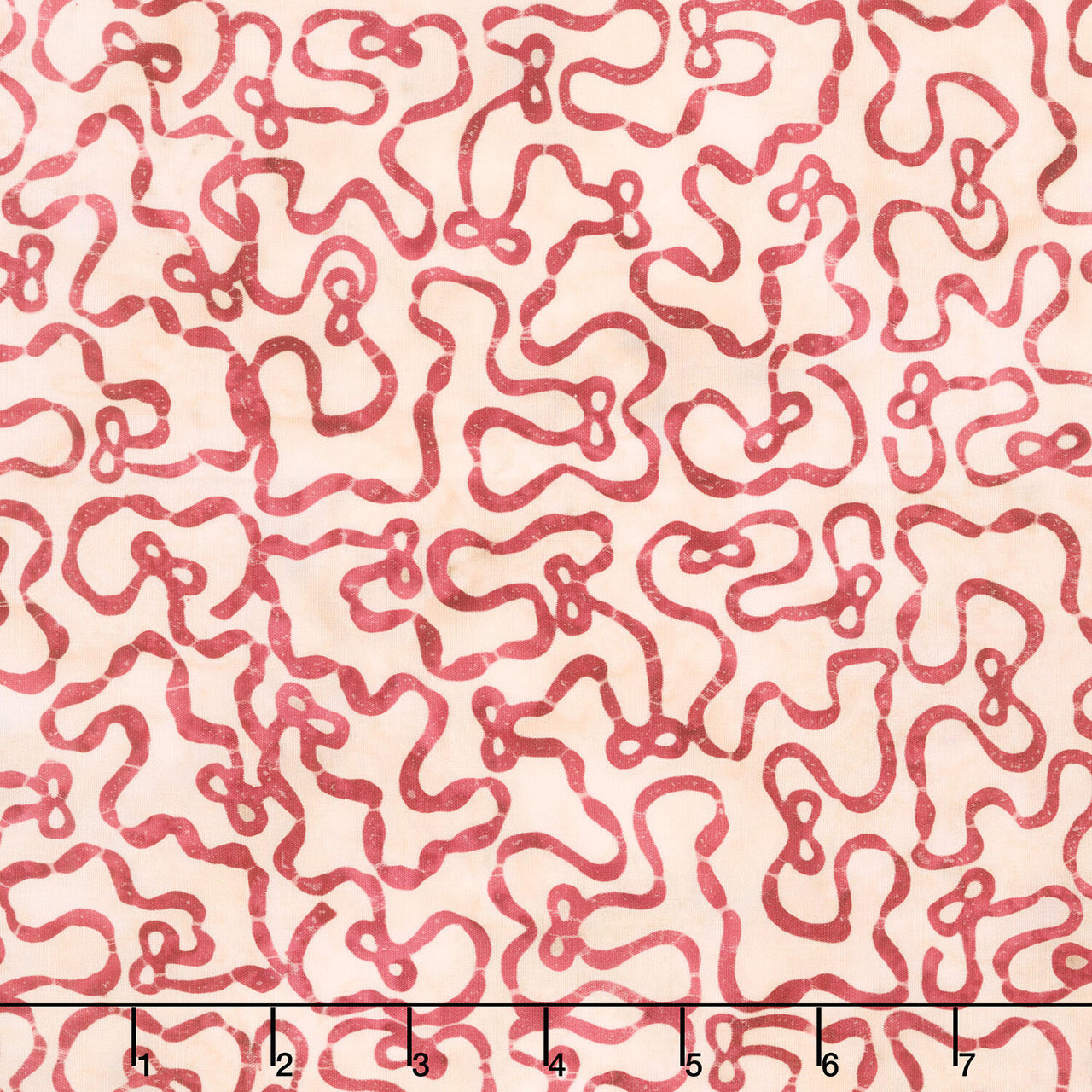 Missing You Batiks - Ribbon Meander with Bows Neutral Cream Yardage