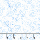 Frosted Wishes Batiks - Snowflakes and Swirls White Yardage