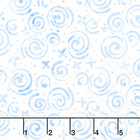 Frosted Wishes Batiks - Snowflakes and Swirls White Yardage