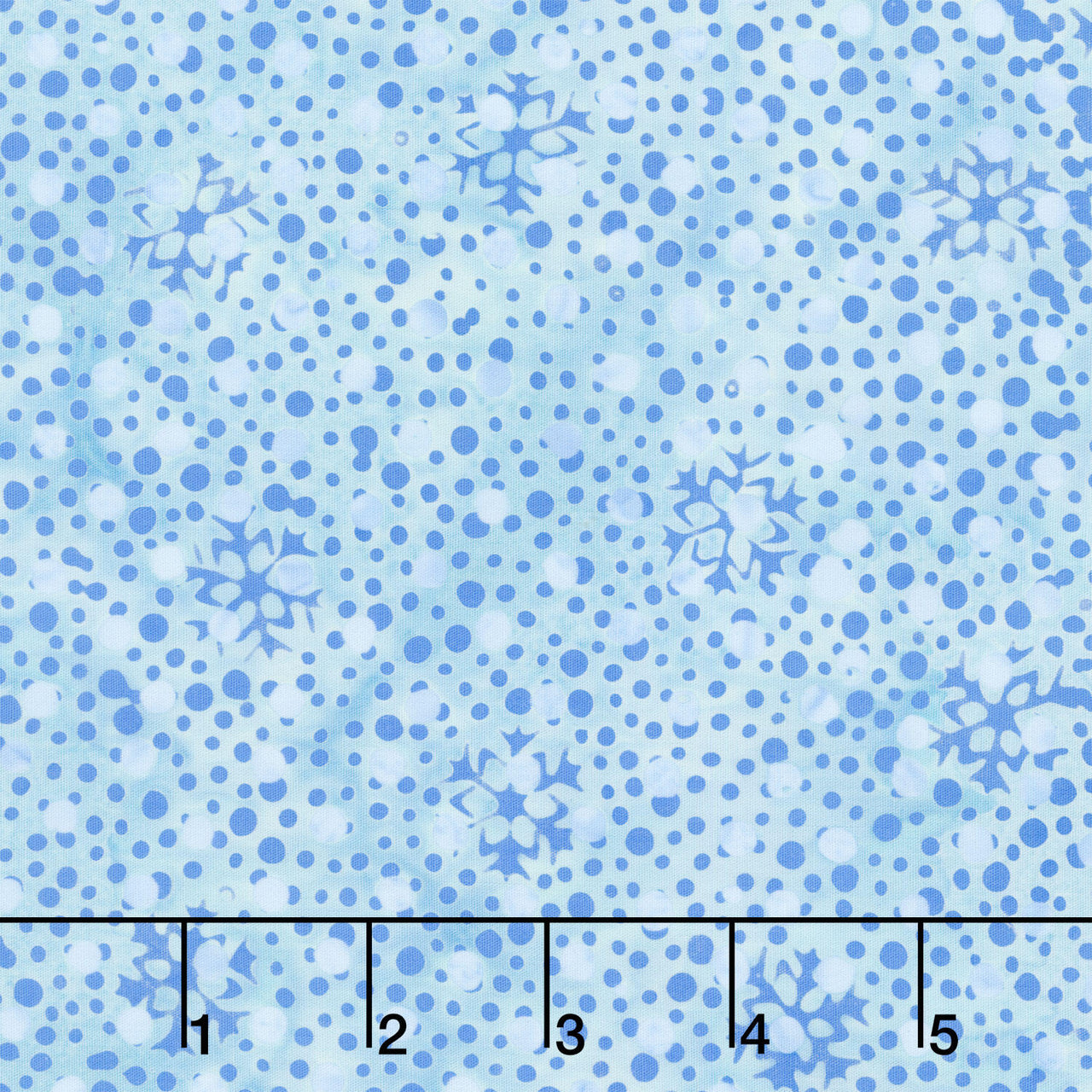 Frosted Wishes Batiks - Snowflakes and Dots Blue Bluebelle Yardage