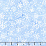 Frosted Wishes Batiks - Snowflakes Blue Chambray Yardage