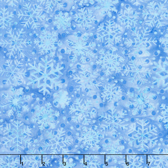 Frosted Wishes Batiks - Snowflakes Blue Harbor Yardage