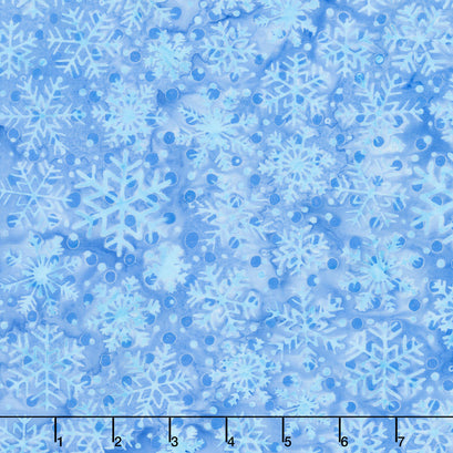 Frosted Wishes Batiks - Snowflakes Blue Harbor Yardage