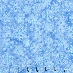 Frosted Wishes Batiks - Snowflakes Blue Harbor Yardage