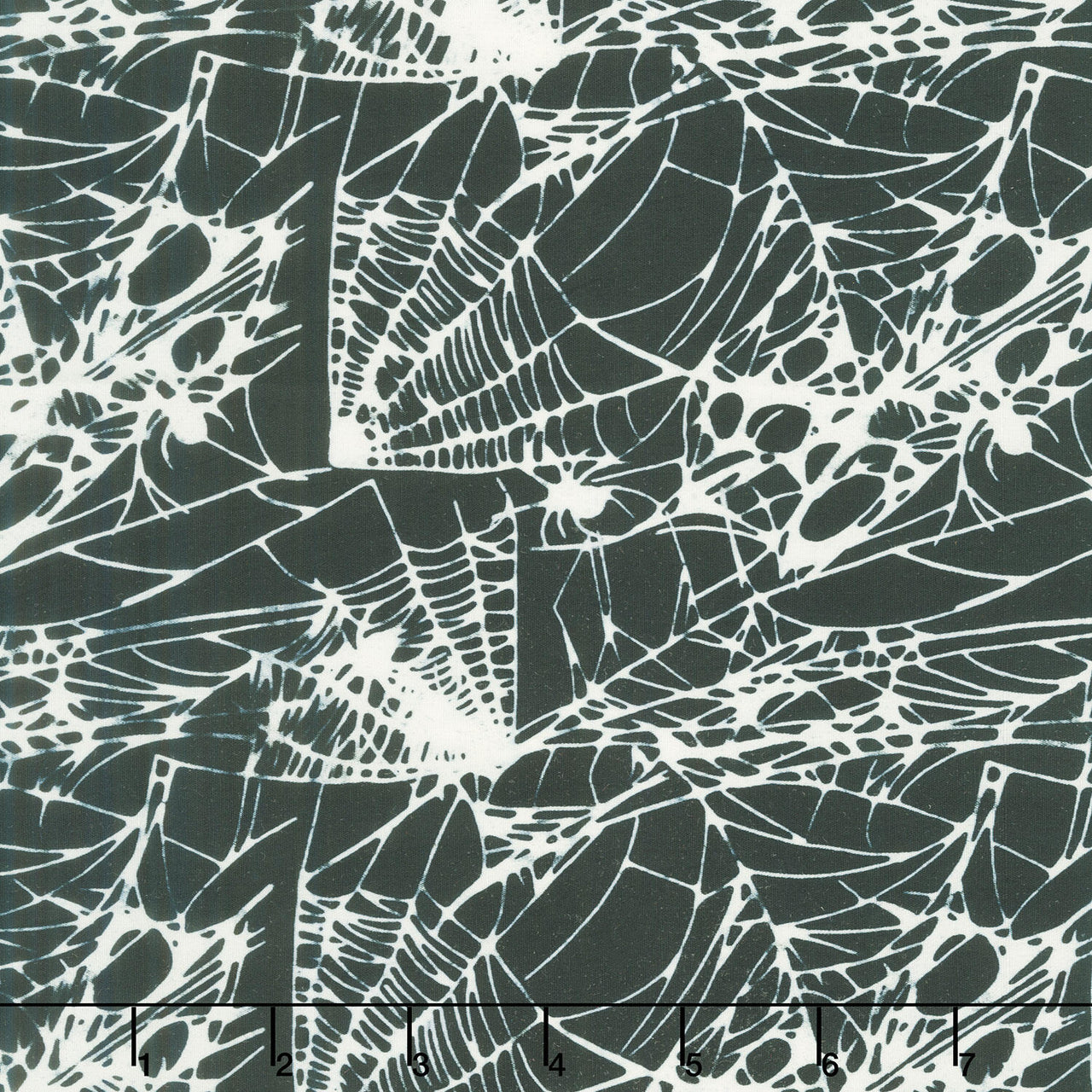 Boo Bash Batiks - Spiders and Webs Black Yardage
