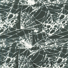 Boo Bash Batiks - Spiders and Webs Black Yardage