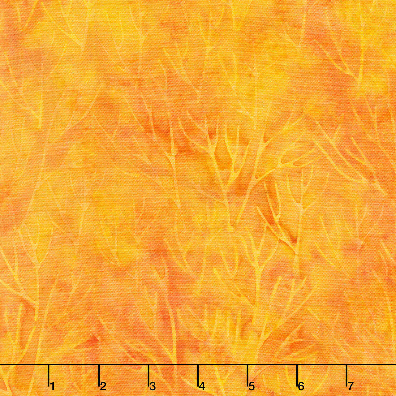 Autumn's Embrace Batiks - Branch Orange Vermillion Yardage
