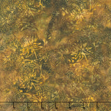 Autumn's Embrace Batiks - Floral Herb Brown Russet Yardage
