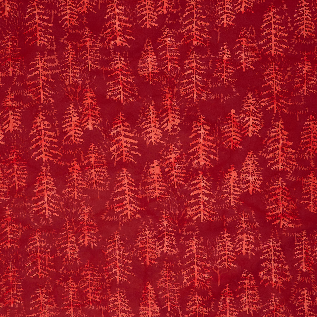 Autumn's Embrace Batiks - Trees Red Rust Yardage