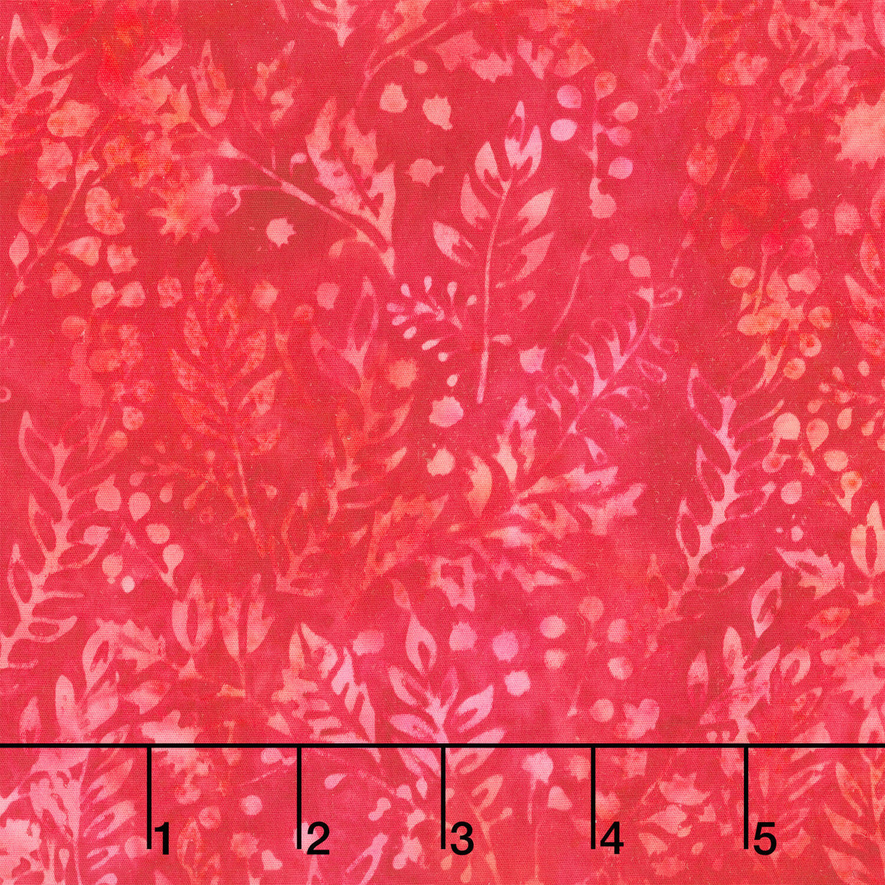 Posy Twist Batiks - Vines Leaves and Berries Pink Rosewood Yardage