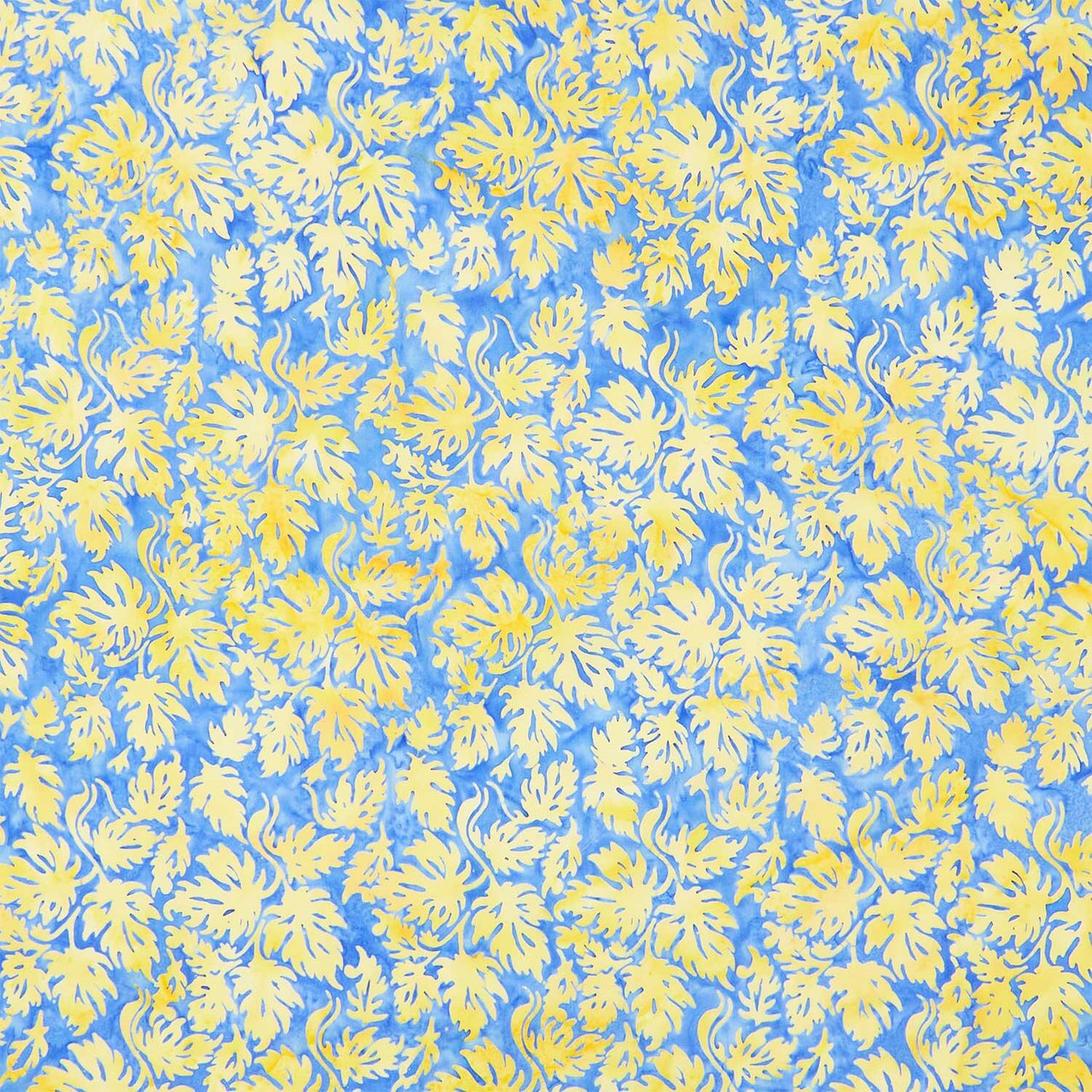 Countryside Charm Batiks - Condensed Leaves Blue Powder Blue Yardage