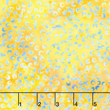 Countryside Charm Batiks - Small Petals Yellow Bumblebee Yardage