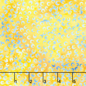 Countryside Charm Batiks - Small Petals Yellow Bumblebee Yardage
