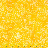 Countryside Charm Batiks - Vines Leaves and Berries Orange Daffodil Yardage
