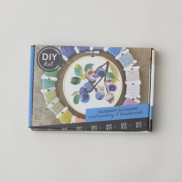 Blueberry Blossoms Embroidery and Beadwork Kit