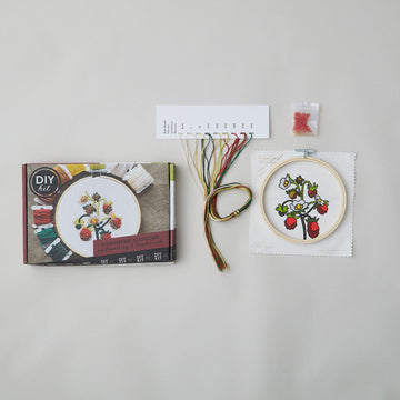 Strawberry Blossoms Embroidery and Beadwork Kit