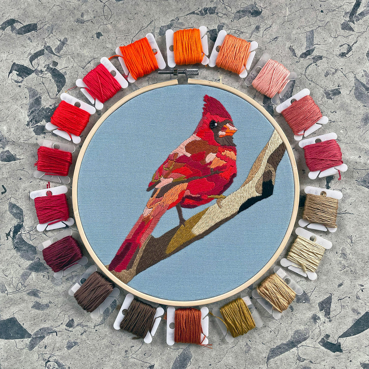 Cardinal Embroidery and Beadwork Kit