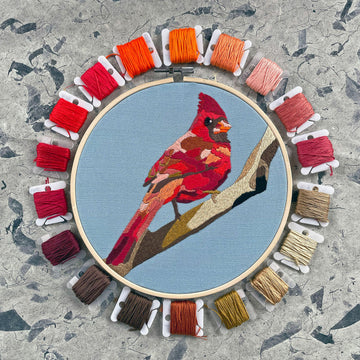 Cardinal Embroidery and Beadwork Kit