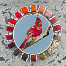 Cardinal Embroidery and Beadwork Kit