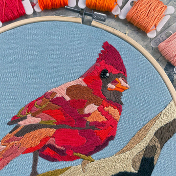 Cardinal Embroidery and Beadwork Kit