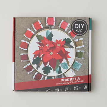 Poinsettia Embroidery and Beadwork Kit