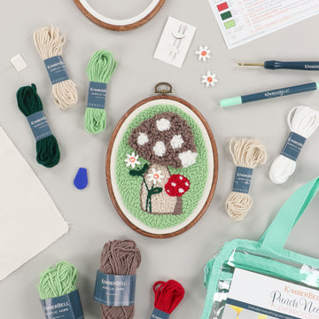 Mushroom Meadow Punch Needle Hoop Kit