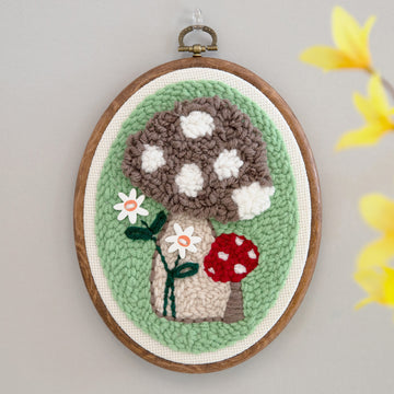 Mushroom Meadow Punch Needle Hoop Kit