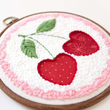Life is Cherry Sweet Punch Needle Hoop Kit