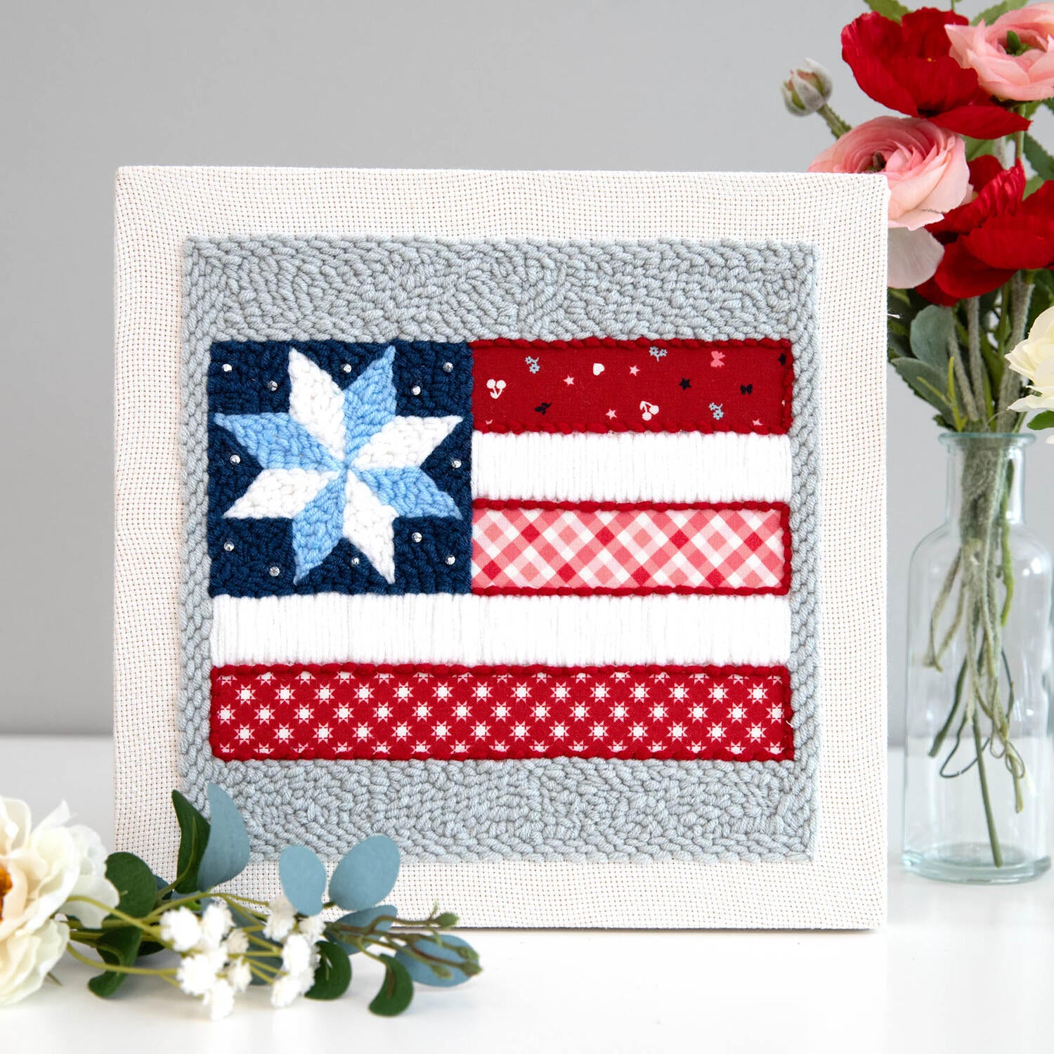 Stars & Stripes Forever Punch Needle Frame Kit